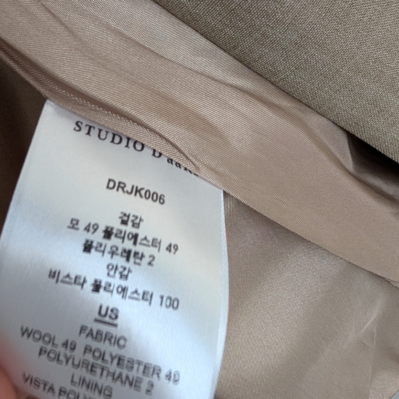 Studio Darri Wool Blend Assymetric Jacket minimalist Blazer Size Small - Picture 12 of 15